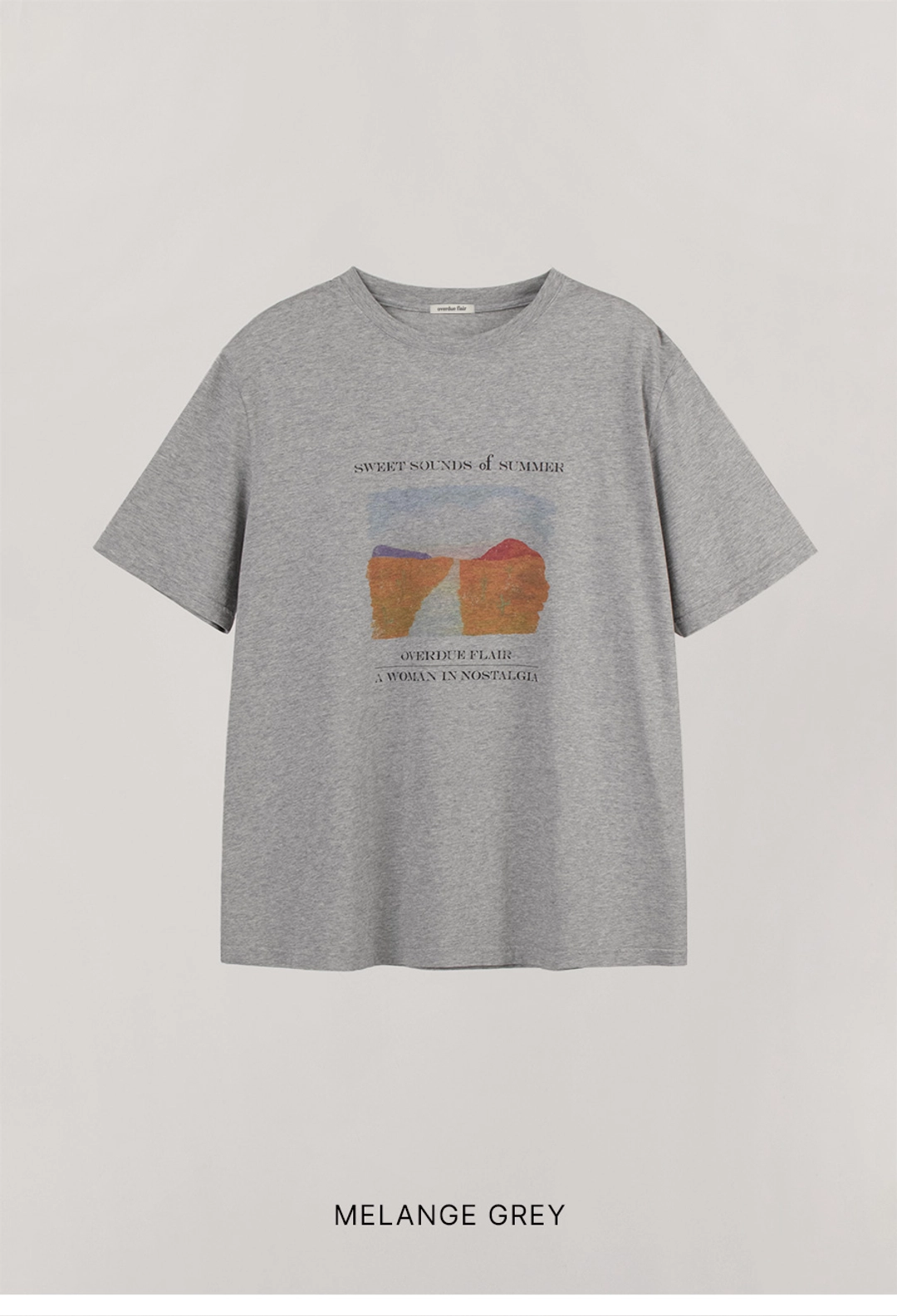 오버듀플레어 SWEET SOUNDS T-SHIRT_MELANGE GREY 상품 이미지 3