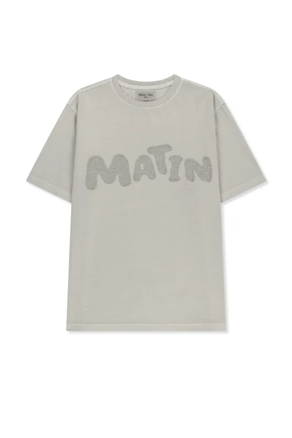 WAFFLE APPLIQUE LOGO TOP IN LIGHT BEIGE