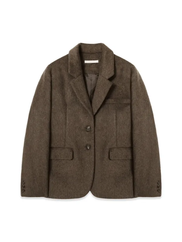 CLASSIC SINGLE WOOL JACKET (BROWN)