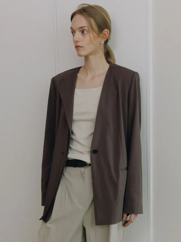 Detachable Collar V-neck Jacket SW6MJ783-93