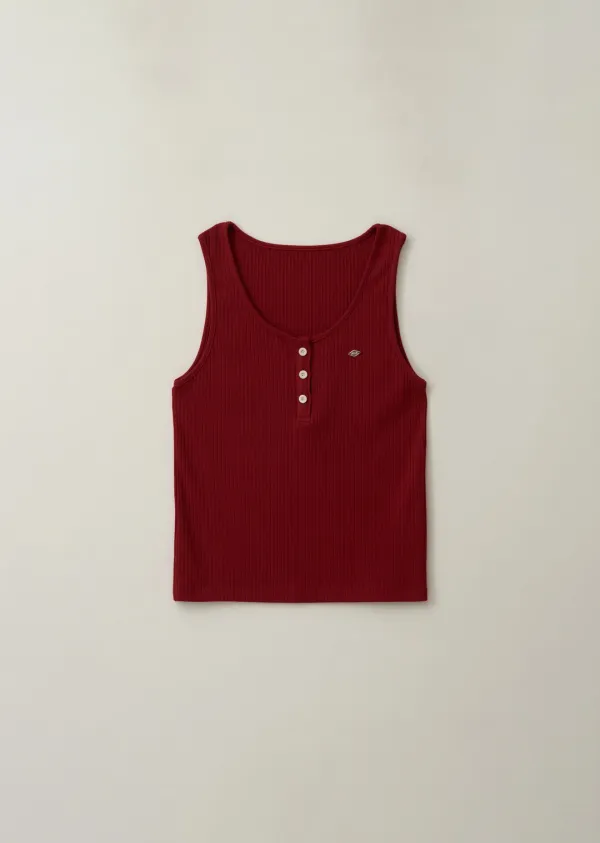 [여울 PICK] HENLY-NECK RIBBED SLEEVELESS (wine red)