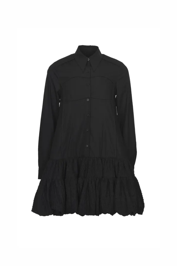 [SAMPLE SALE]  절개라인 셔츠 원피스 BK