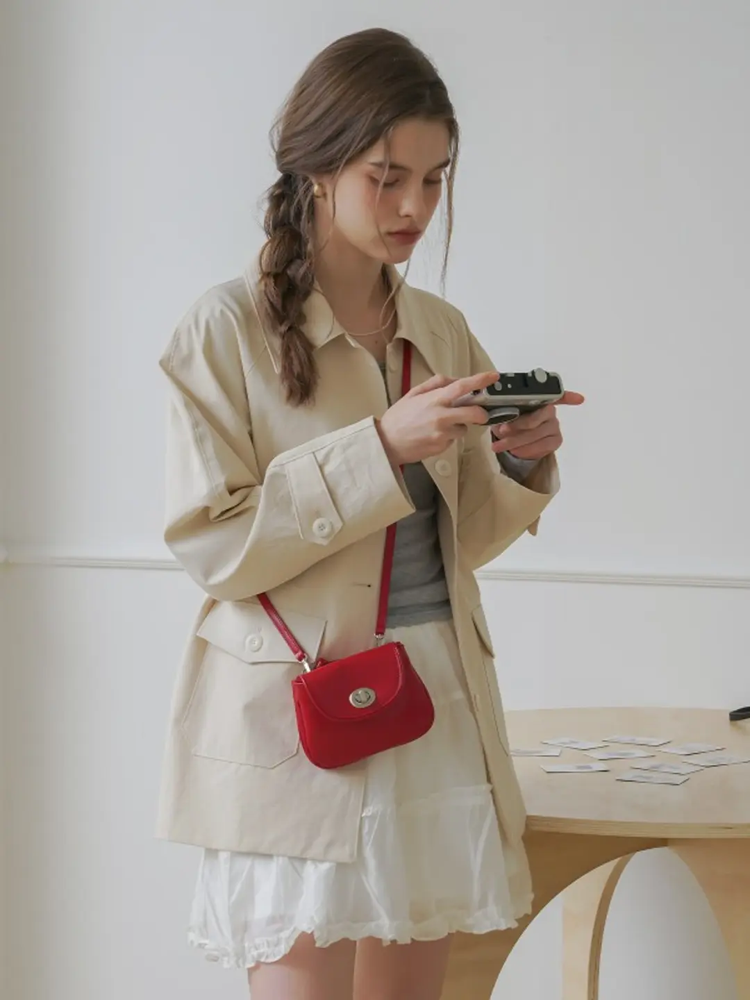 오브히 미뇽 미니 크로스백 Mignon Mini Cross Bag_Red 상품 이미지 2