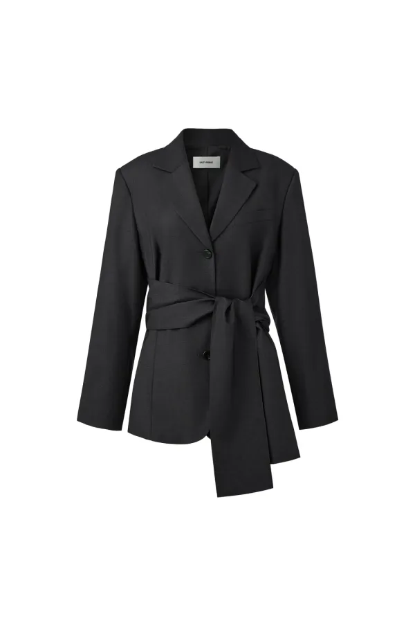 STRAP DETAIL BLAZER [CHARCOAL]