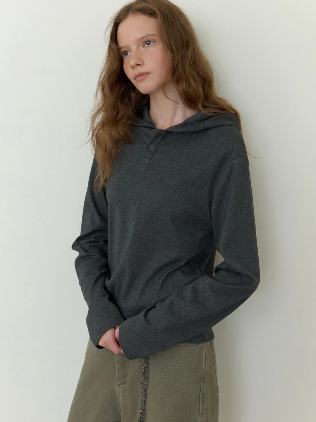 더미튼 Molly hoodie t-shirt (charcoal) 상품 이미지 1