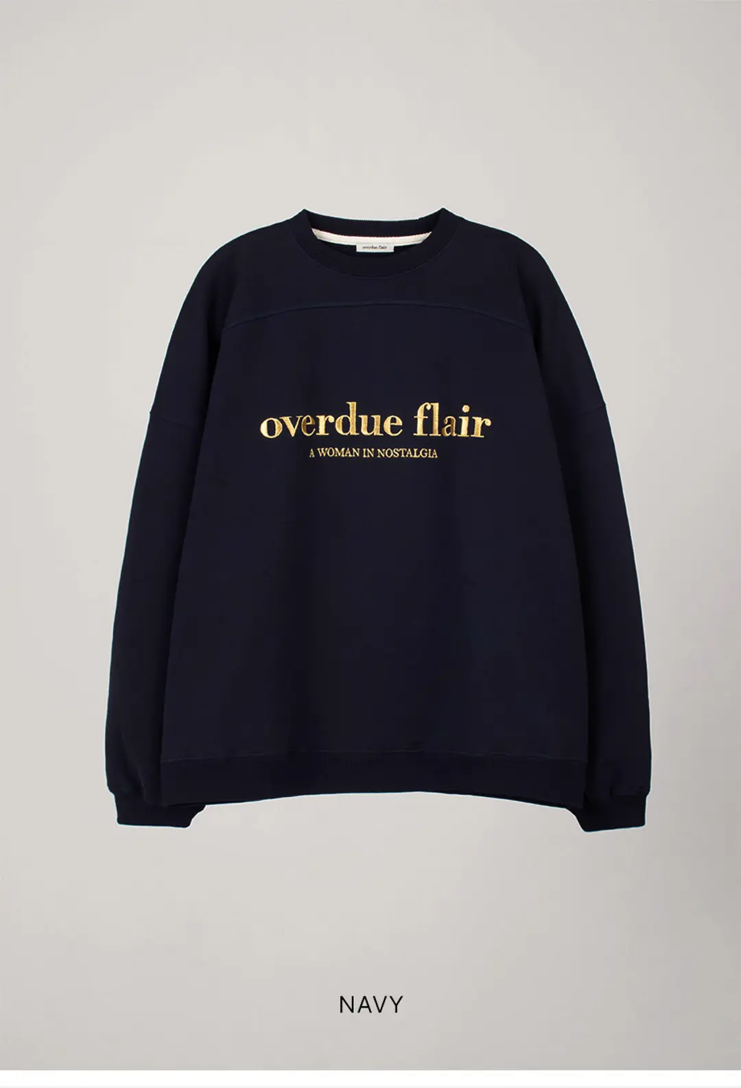오버듀플레어 NEEDLE OVERSIZE SWEATSHIRT_NAVY 상품 이미지 3