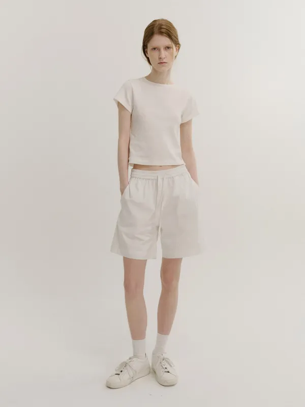 Breeze cotton easy shorts (White)
