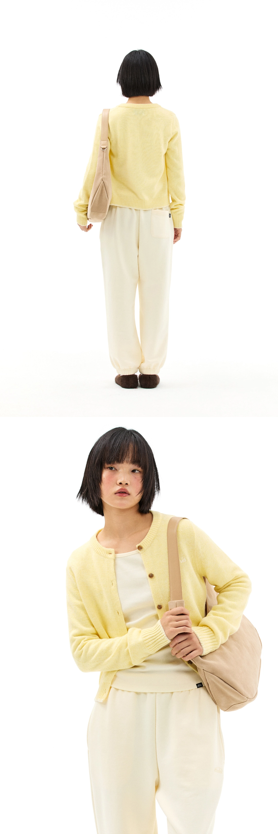 이미스 (W) BLANKET STITCH CARDIGAN-YELLOW 상품 이미지 3