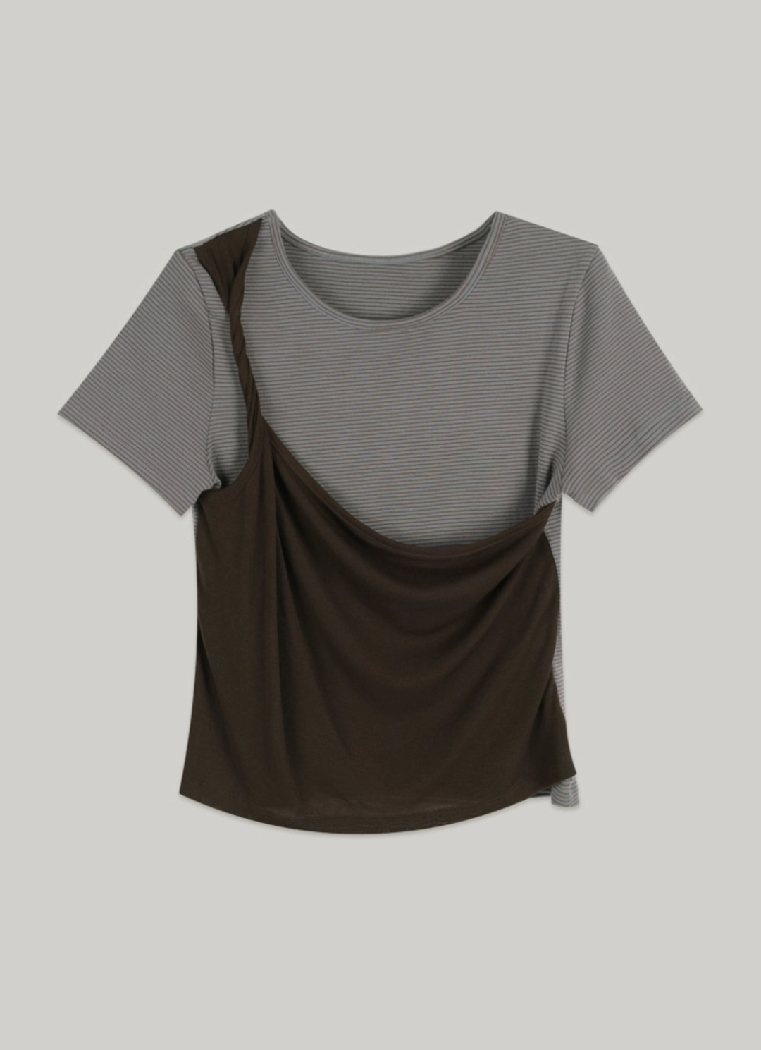 아워코모스 comos 1457 twist point stripe T-shirt (greyish Blue) 상품 이미지 3