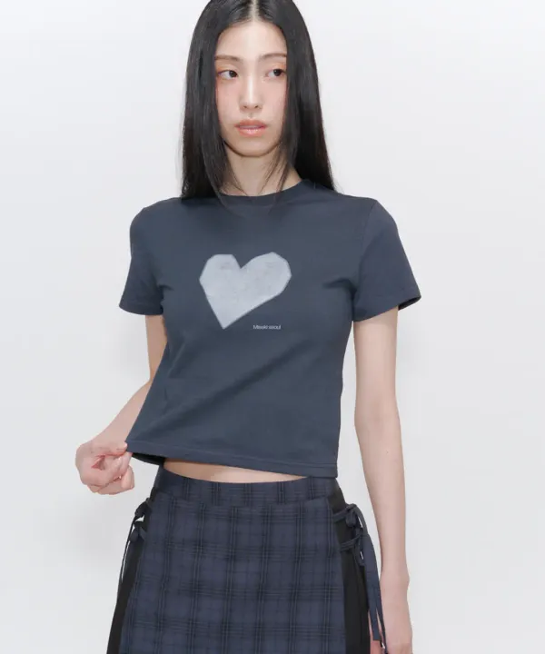 Hearts short sleeves CHARCOAL
