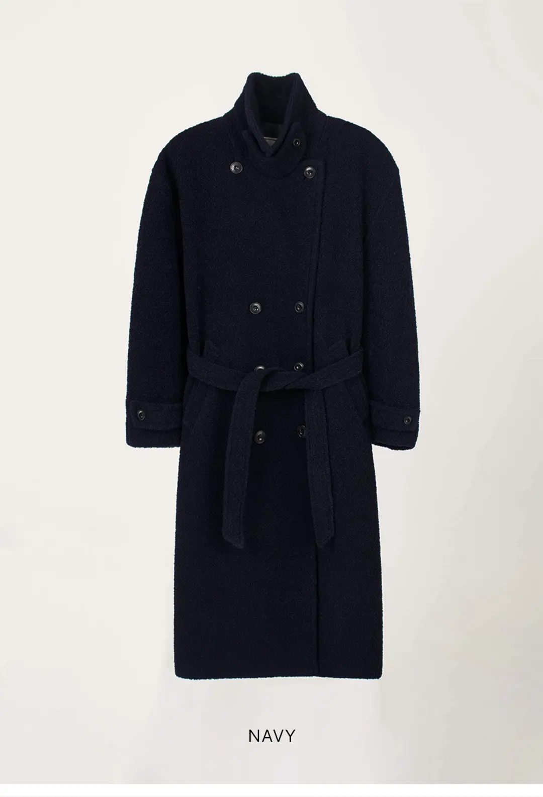 오버듀플레어 ALPACA BELTED DOUBLE COAT_NAVY 상품 이미지 3