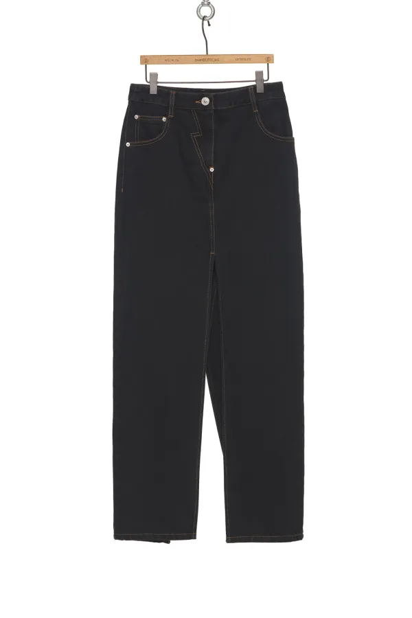 SS25 BLACK SLITED DENIM SKIRT