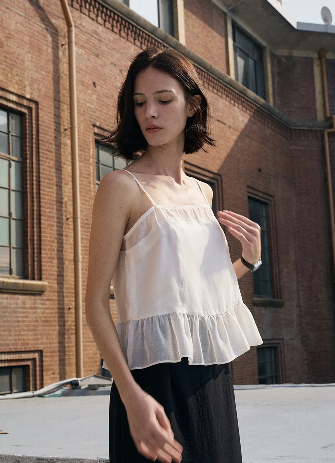 안젤로비안코 Eurielle See-Through Top, ivory 상품 이미지 2