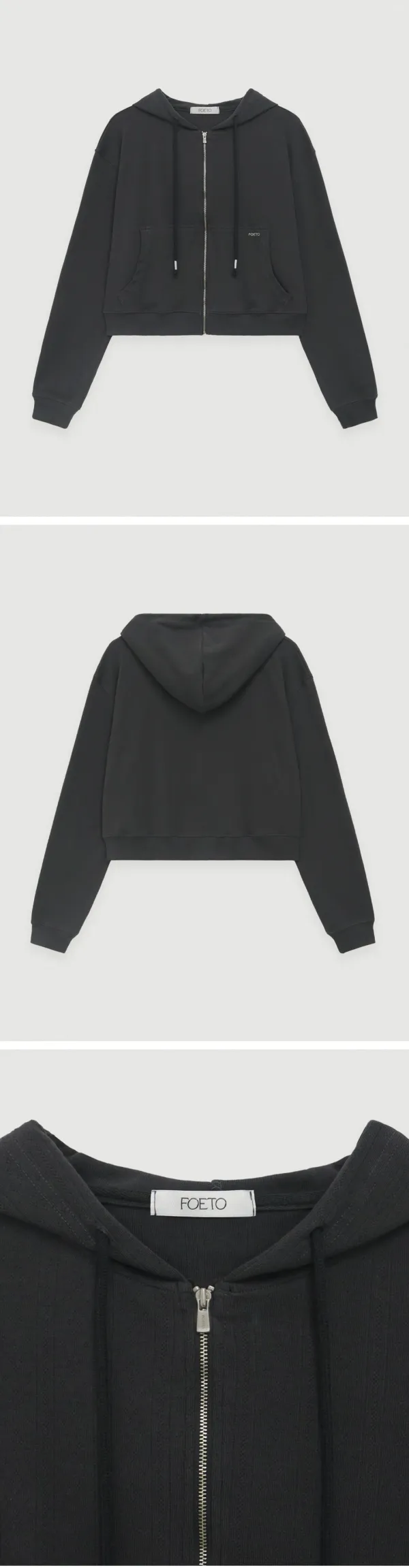 [2nd/2주이상소요] Love jacquard hoody zip-up - charcoal