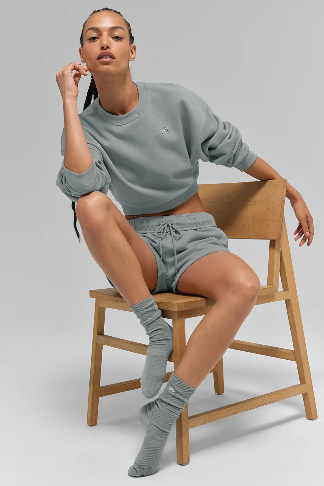 알로요가 Unisex Half-Crew Understated Sock - Lunar Grey 상품 이미지 2