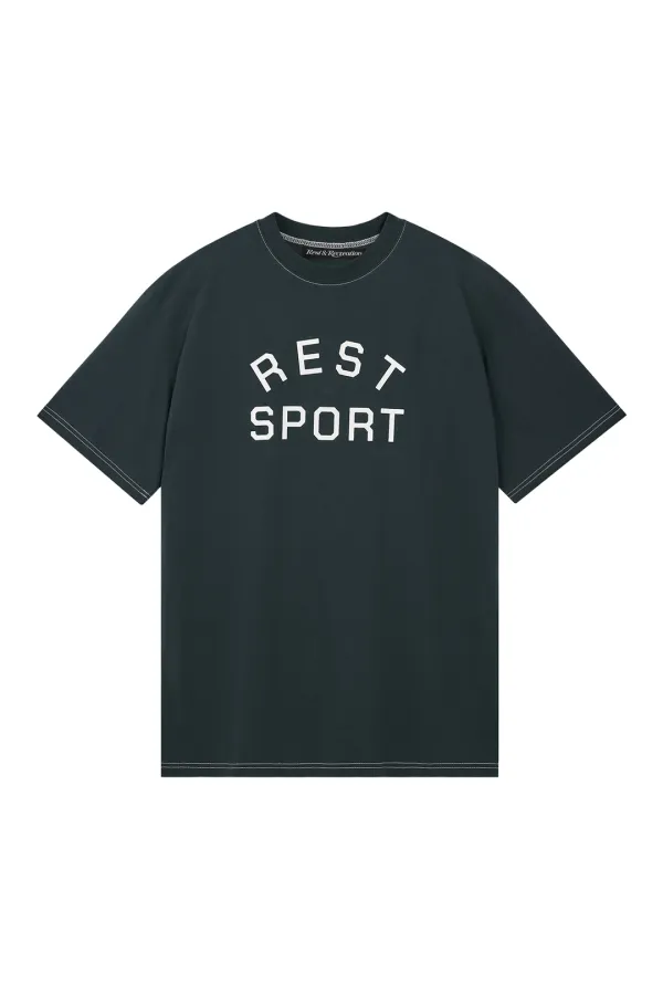 RS LOGO STITCH T-SHIRT - BLUE GREEN