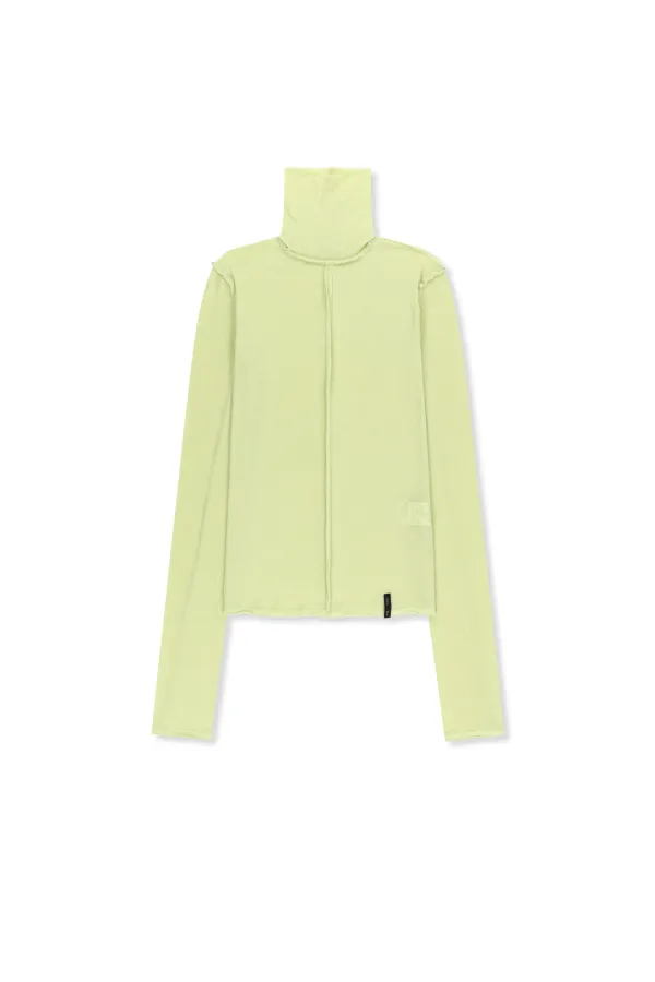 RAW CUT HIGH NECK TOP IN LIME