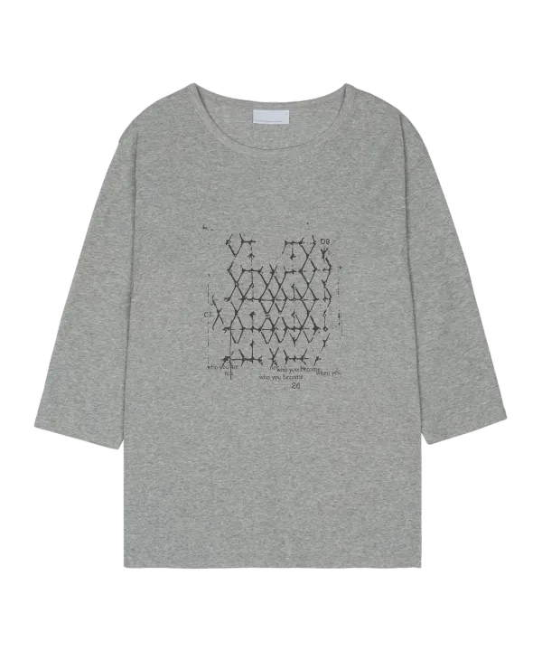 LATTICE T-SHIRT [MELANGE GREY]