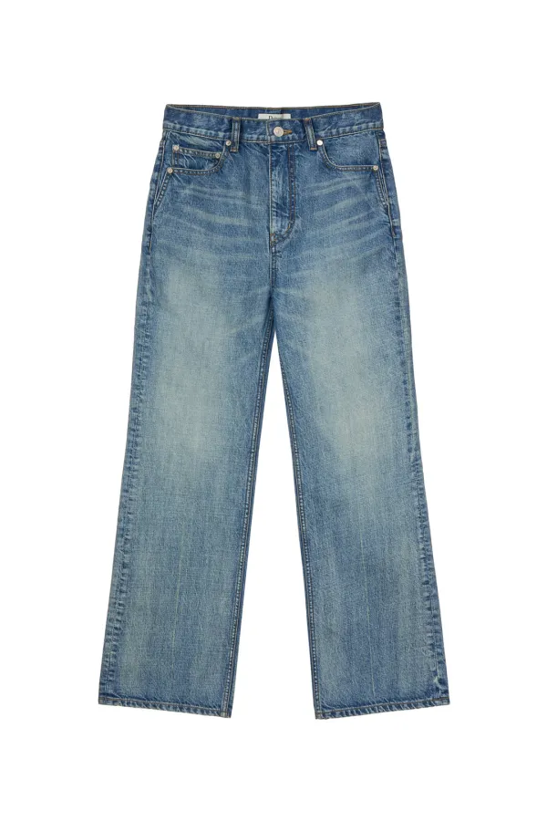 STRAIGHT DENIM PANTS IN BLUE