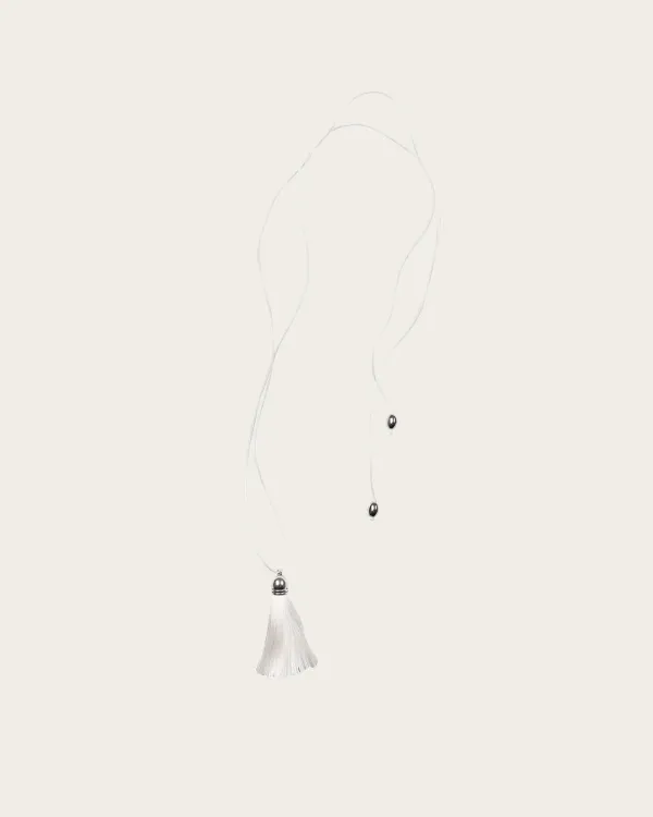 Tassel Necklace - White