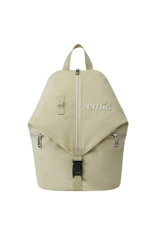 CORDUROY CONVERTIBLE BACKPACK-BEIGE