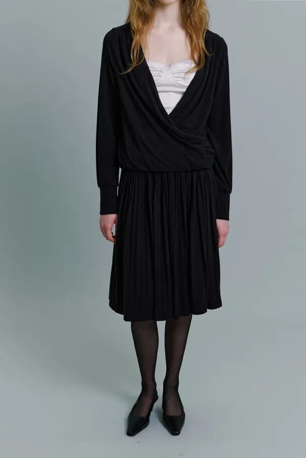Pintuck Jersey Skirt in Black (9/29일 예약배송)