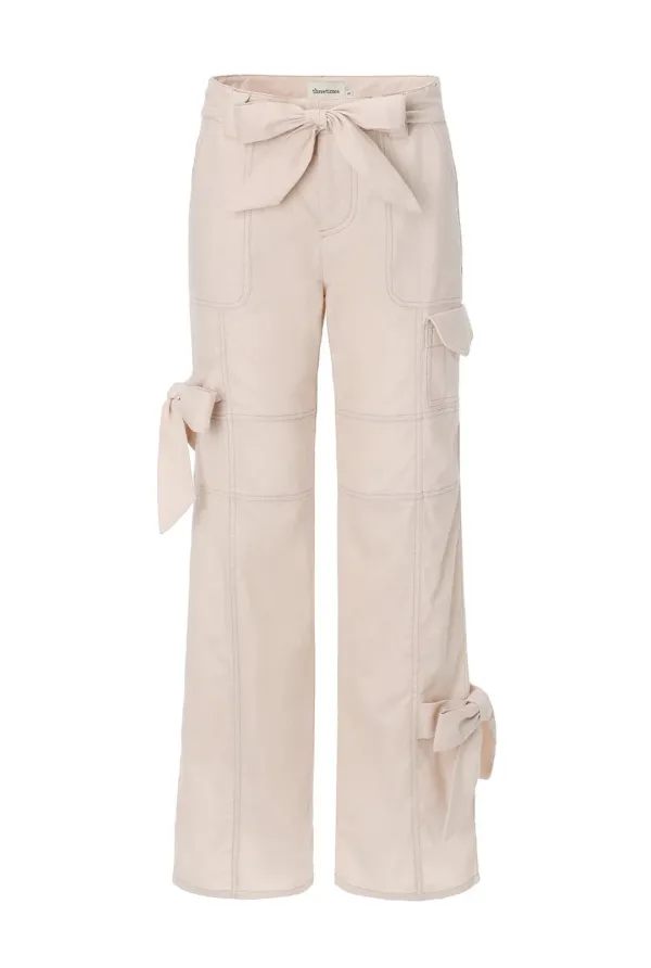 Ribbon linen pants