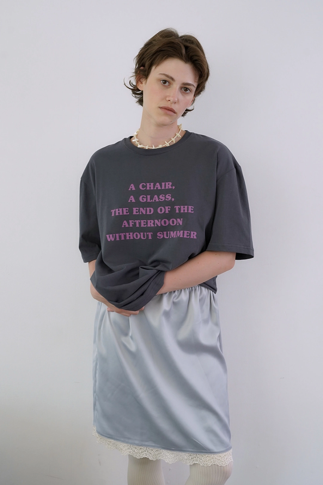 위드아웃썸머 Glass t-shirt_charcoal 상품 이미지 2