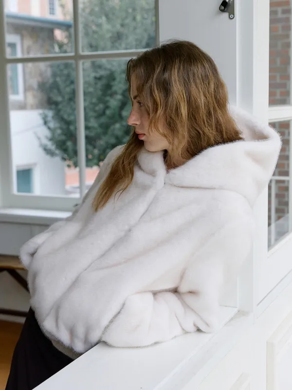A SOFT FUR JACKET_IVORY