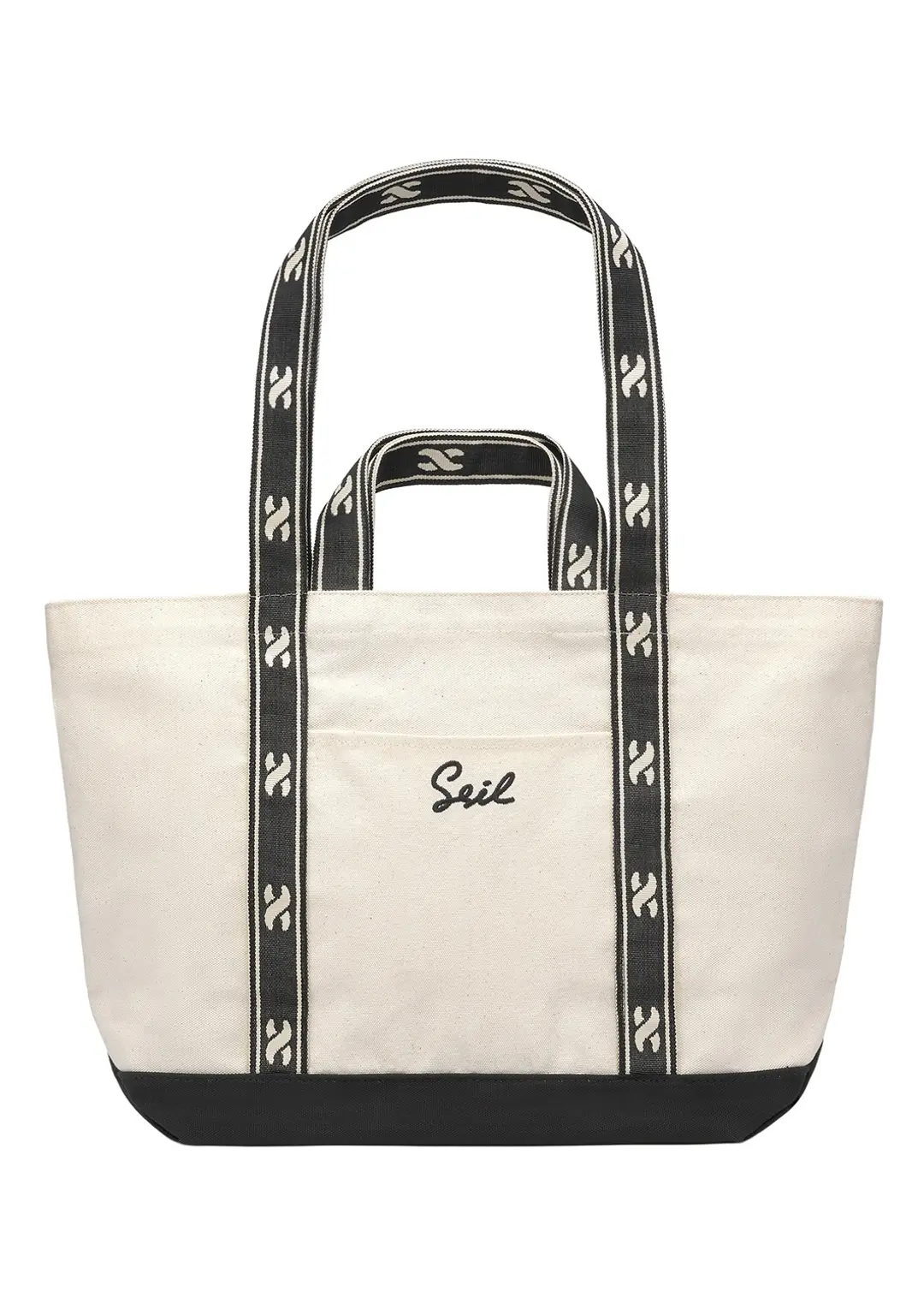 Logo Canvas Bag_L_Ivory/Black