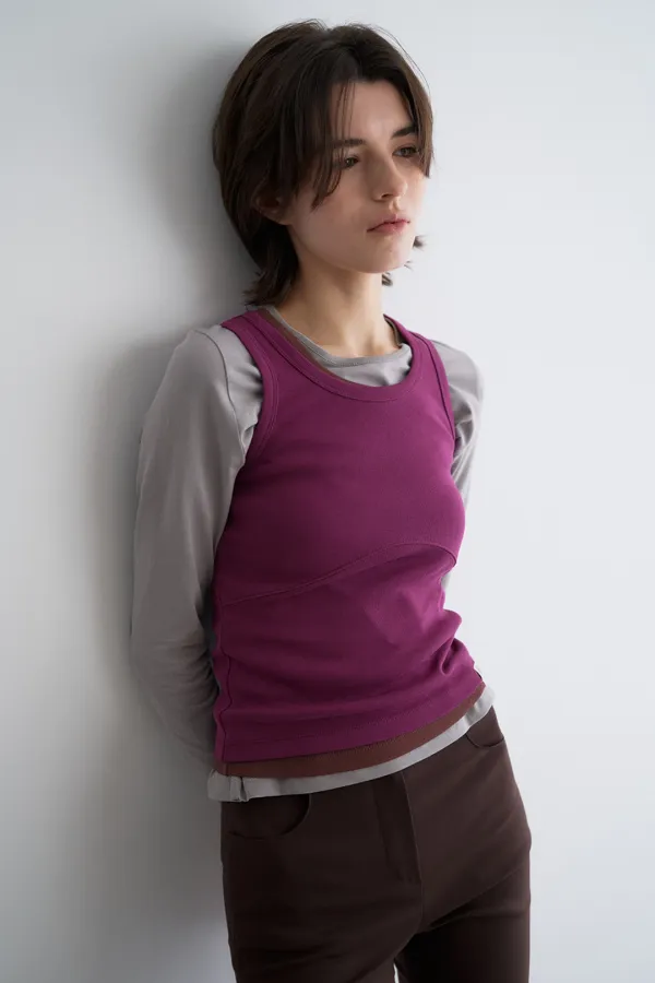 milly color sleeveless top_plum