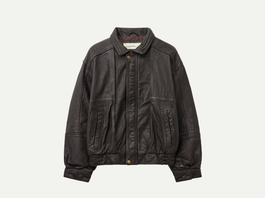 비아플레인 Via Coin leather jumper (Brown) 상품 이미지 1