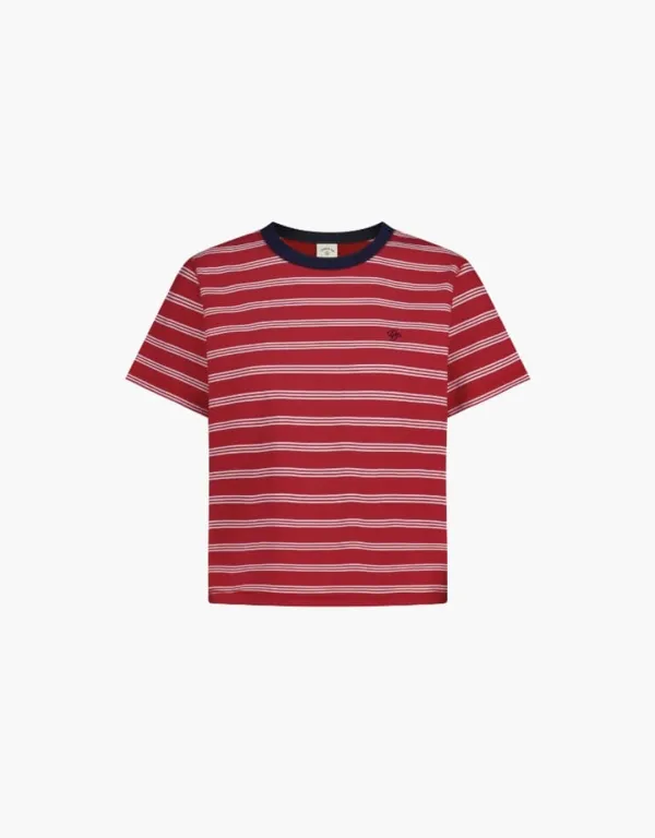 dp logo stripe t-shirt - red