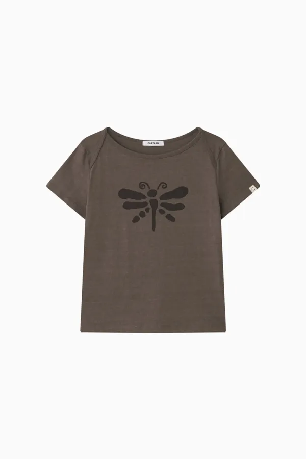 VINTAGE DRAGONFLY SLIM T-SHIRT, BROWN