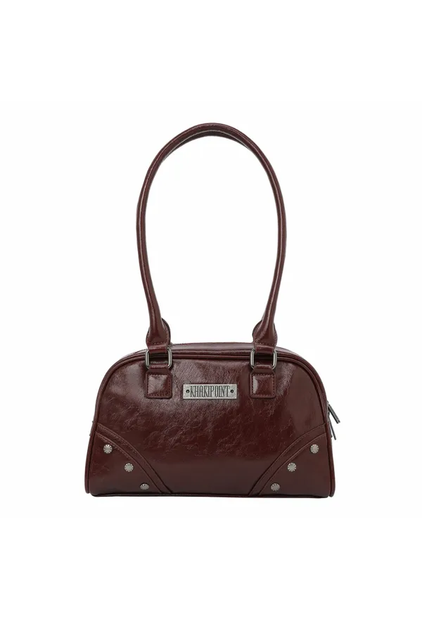 Stud Boston Bag (red)