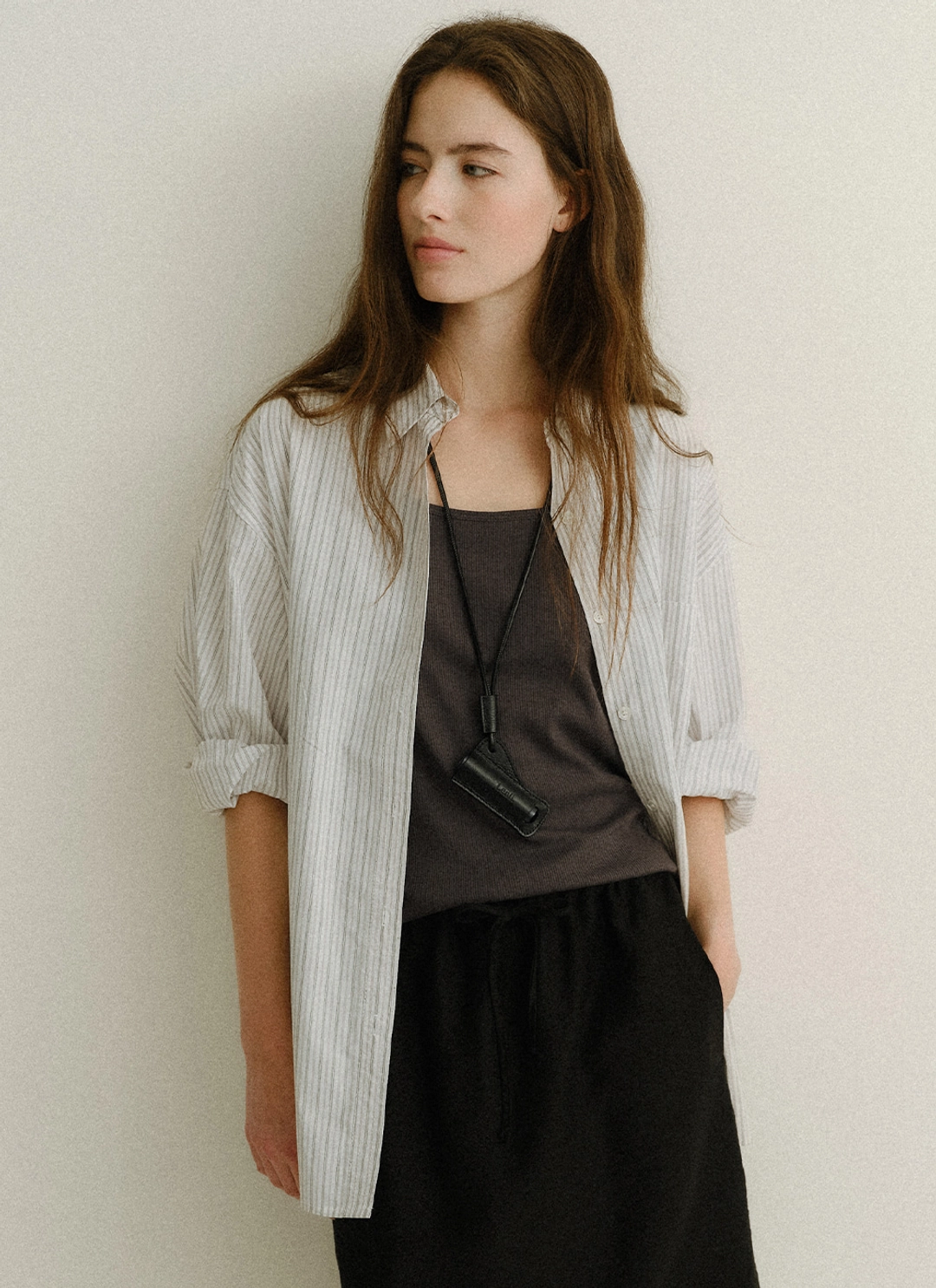 르닐 Houth Stripe Shirt (Black) 상품 이미지 2