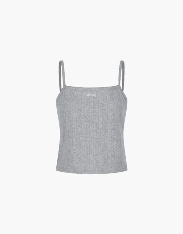 eyelet cap sleeveless - melange grey