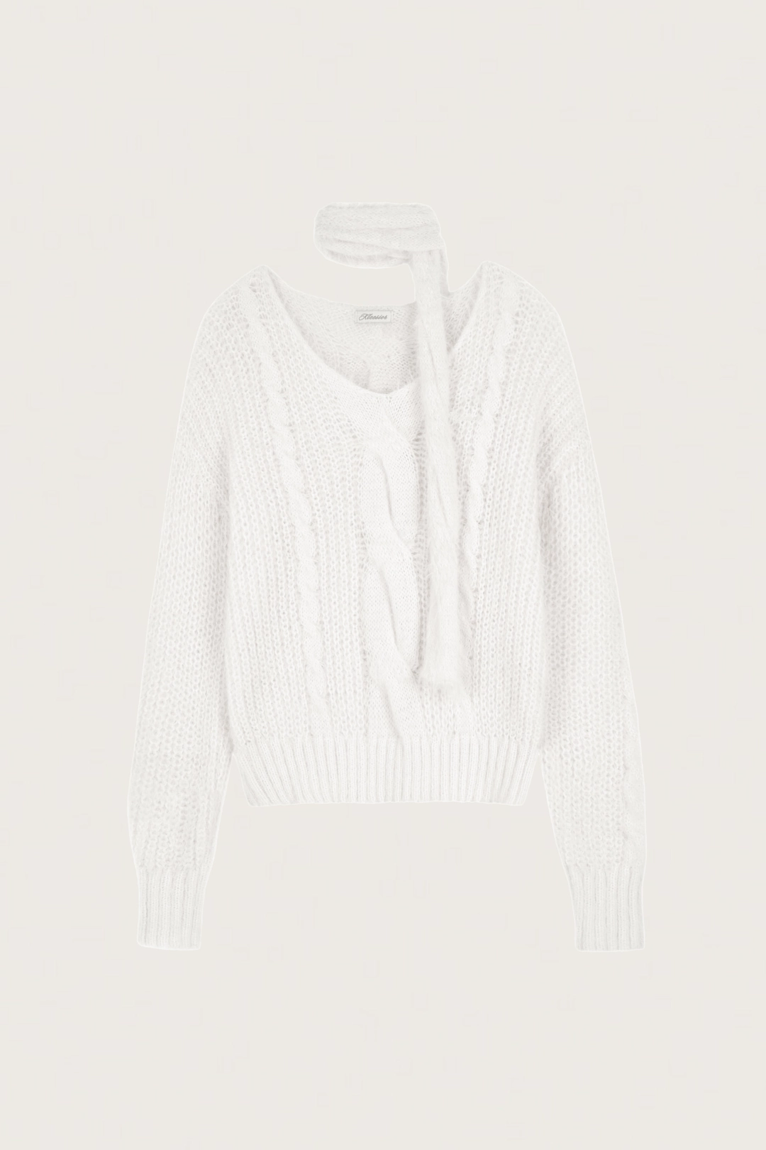 클리시어 Softy cable knit & muffler, White 상품 이미지 1