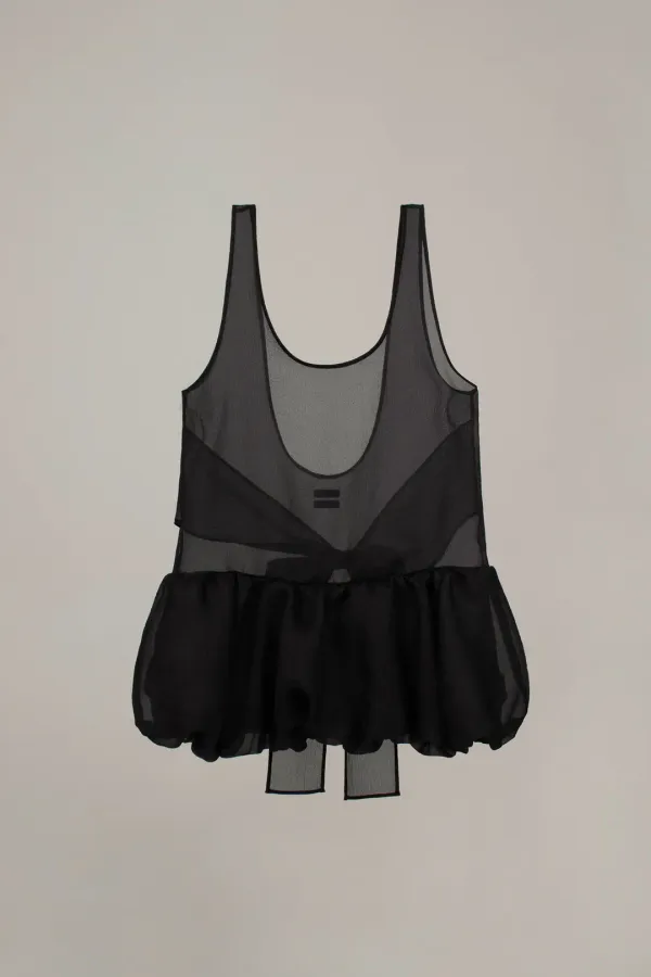 ORGANZA BALLOON MINI DRESS_BLACK