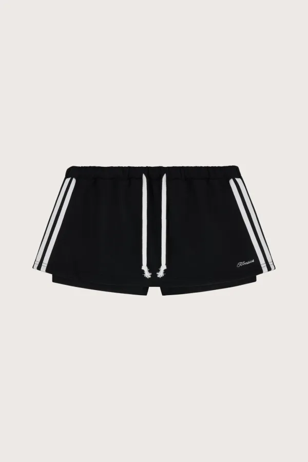 Basic logo low rise sweat skirt, Black