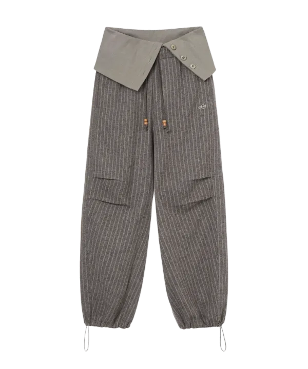 FOLDED EASY PANTS [BEIGE]