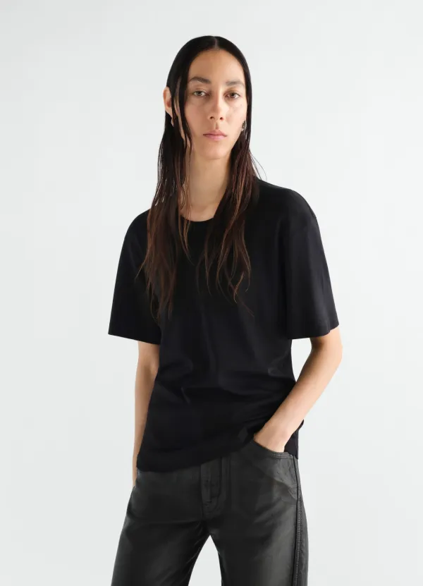 RIB T-SHIRT IN JERSEY