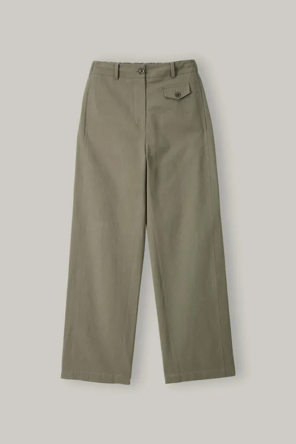 Textured Herringbone Pants(Khaki)