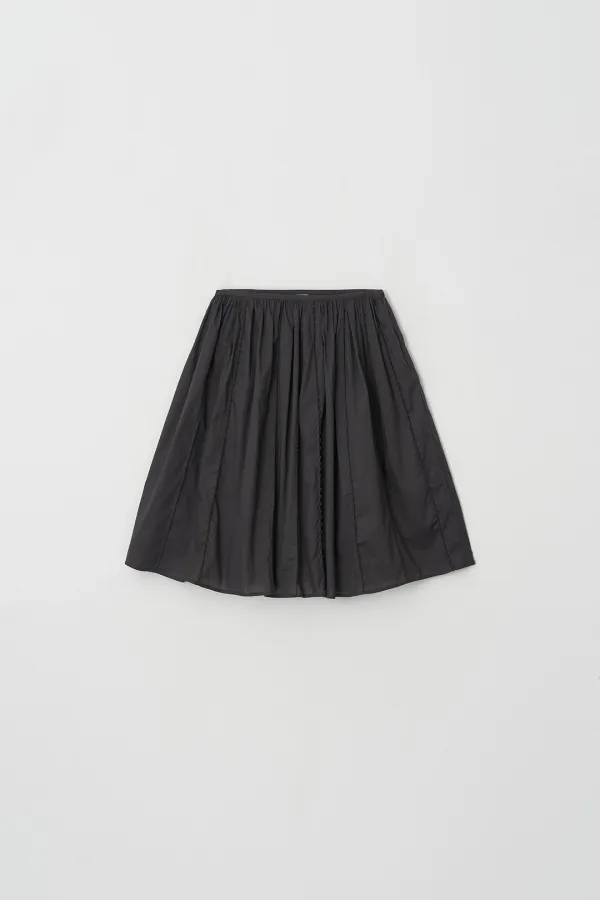 Frilled And Embroidered Skirt (charcoal)