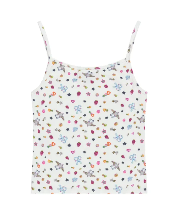 EMA TINY FRIENDS SLEEVELESS WHITE
