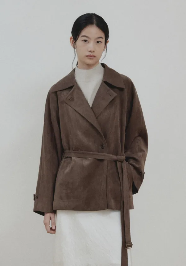 Bernat Suede Half Jacket (Ash Brown)