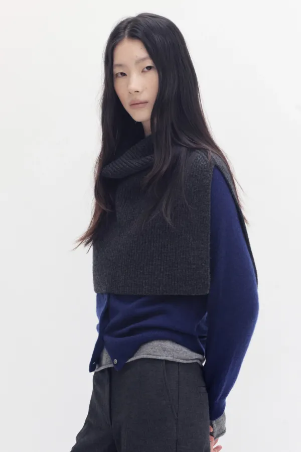 [10% cashmere] 캐시미어 블렌드 넥워머_멜란지차콜