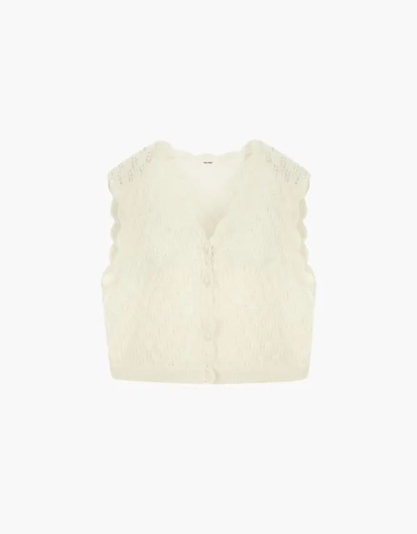leaf skashi vest - ivory