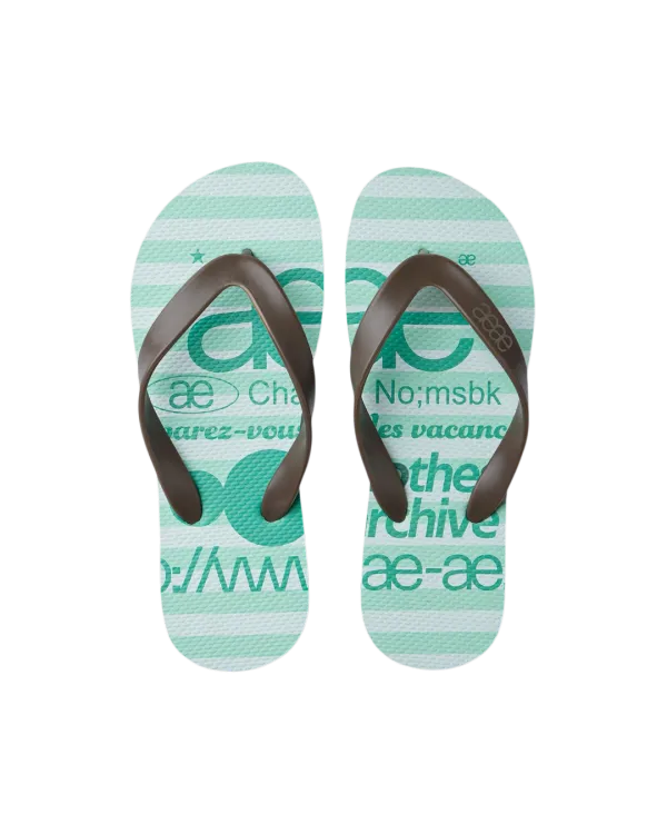 WEB LOGO STRIPE FLIP FLOP [MINT]