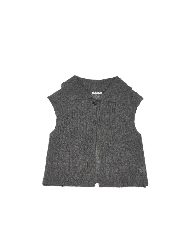 3-way Button Knit Top (Charcoal)
